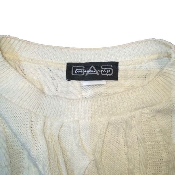 Men’s white GAS brand textured sweater size‎ M - Picture 3 of 12